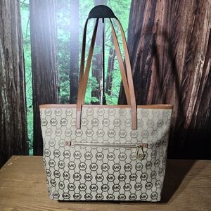 Michael Kors Tan and Brown Signature Tote